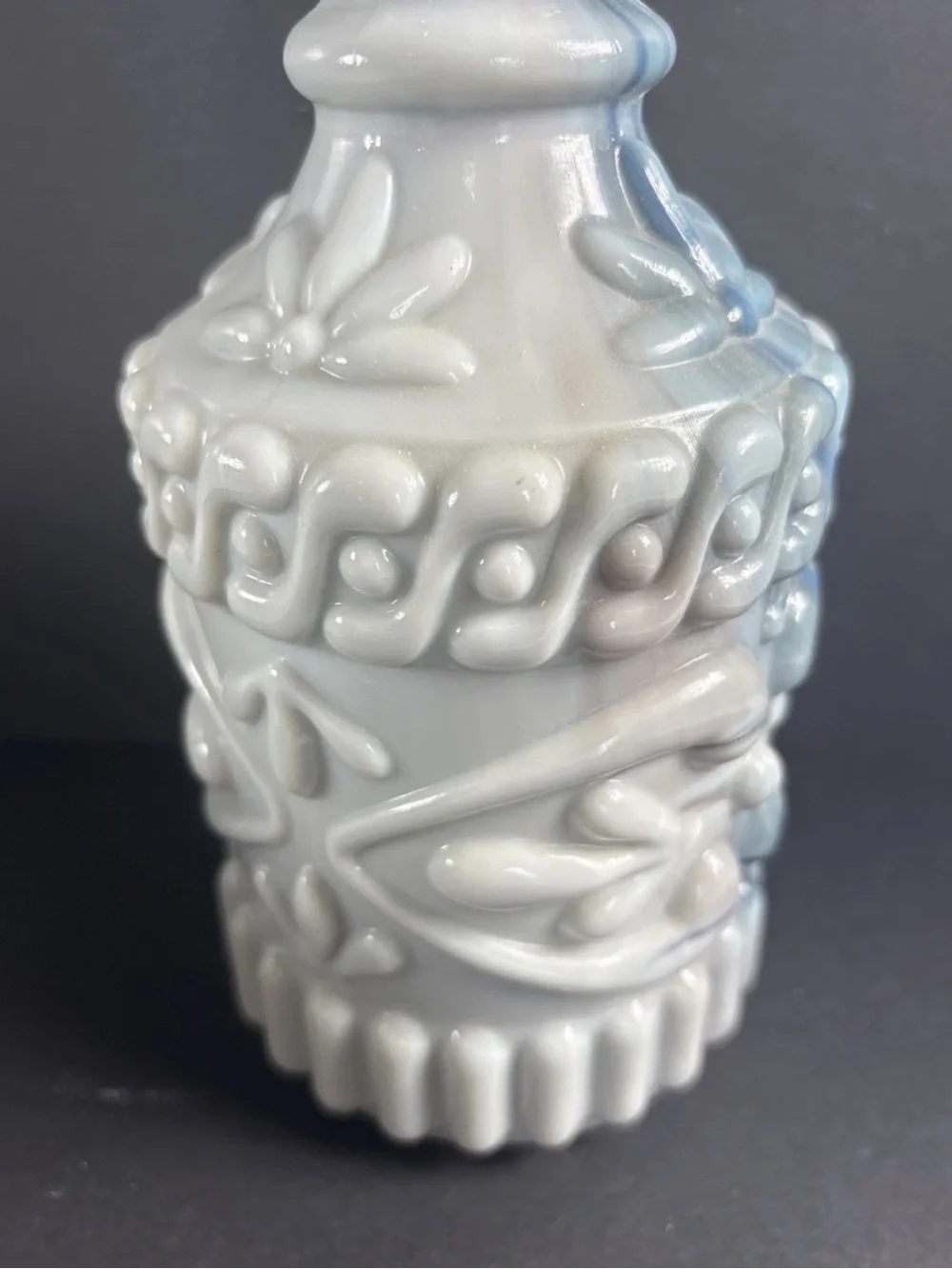 Jim Beam Blue Ornate Vintage Liquor Glass Bottle